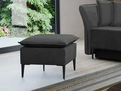 Image de Repose-pieds KURI – gris foncé / pieds noirs