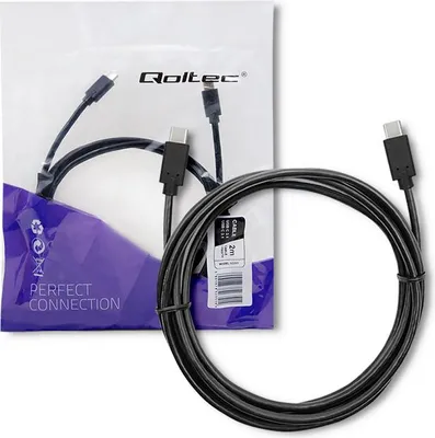 Obrázek produktu pro Qoltec 52351, 2 m, USB C, USB C, USB 3.2 Gen 1 (3.1 Gen 1), 5 Gbit/s, černý