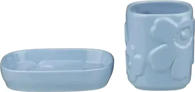 Image de Ensemble de salle de bain Marimekko : porte-savon bleu