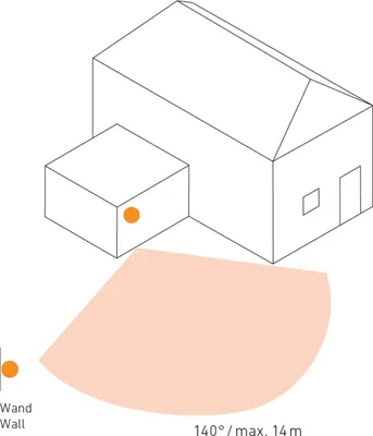 Produktbild von Steinel Bewegungsmelder IS 140-2 schwarz, 140° Bewegungsensor, max. 14 m Reichweite, Innen und Außen, IP54