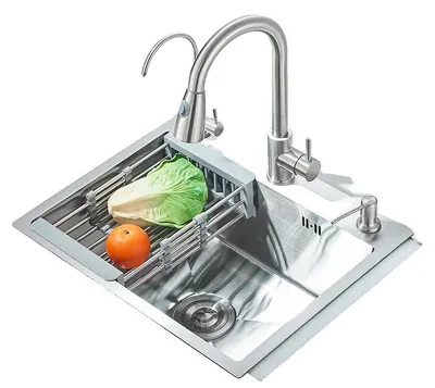 Obrázek produktu pro Kuchyňský dřez, nerezová ocel 304, jedno umyvadlo, broušený