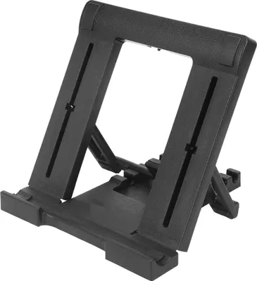 Image de Support en plastique à cinq niveaux, réglable en hauteur, pour tablette portable de 7 à 11 pouces, support de bureau, couleur noire