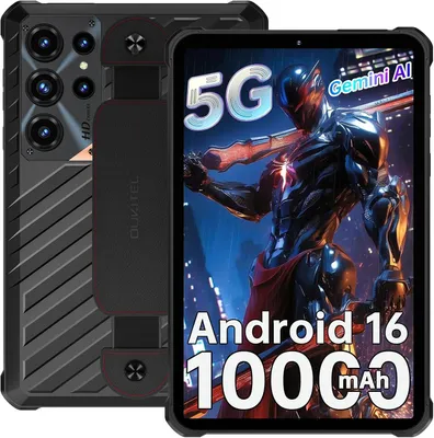 Immagine prodotto di Tablet outdoor OUKITEL RT11 5G, tablet impermeabile, Android 16, tablet robusti da 8" 2K HD, 24GB+128GB/1TB, batteria 10000mAh/ricarica 18W, fotocamera 16MP, certificazioni IP68/IP69K, NFC, OTG, riconoscimento facciale