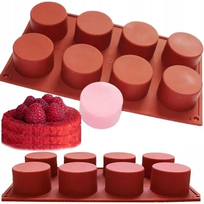 Produktbild von Runde Silikonform für 8 Monoporcji, Desserts und Muffins