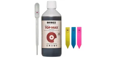 Obrázok produktu pre BioBizz Top Max 250 ml vrátane dávkovacej pipety a 3 štítkov na rastliny
