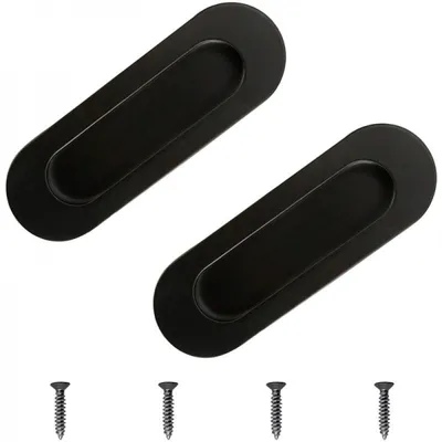Produktbild von Schiebetürgriff – Möbelgriff – Edelstahl – 2 Stück – 120 x 40 mm – Schwarz