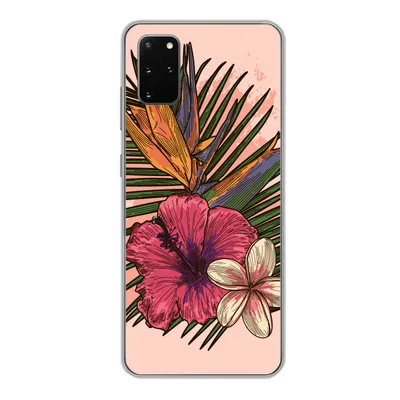 Produktbild von MuchoWow® Handyhülle Schutzhülle Hülle für Samsung Galaxy S20 Plus Blumen - Tropisch - Rosa Silikon Softcase Handy Hülle - Hartschale