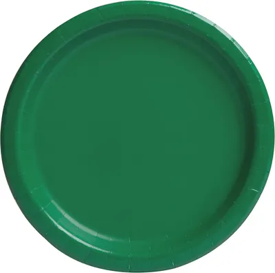 Imagen del producto de Platos de cartón ecológicos en color verde esmeralda, de 23 cm de diámetro, paquete de 8 unidades
