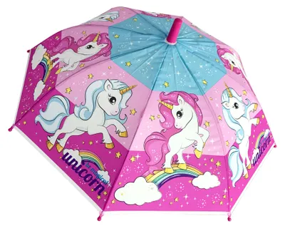 Produktbild von Kinder Regenschirm Einhorn Motiv automatischer Stockschirm groß ab 3 Jahren