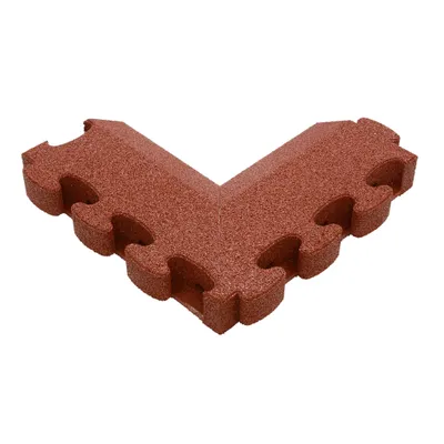Produktbild von Gum-Tech Negatives Eckstück "Abgeschrägt" für Fallschutzplatten, Rot, 8 cm