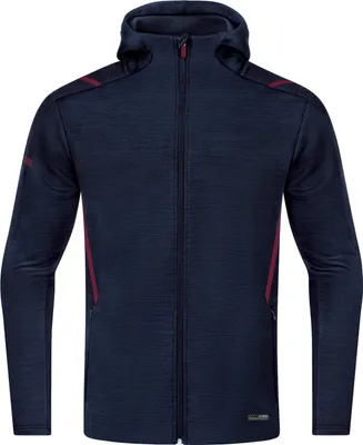 Produktbild von JAKO Unisex Freizeitjacke Challenge mit Kapuze, Farbe:marine meliert/maroon, Größe:3XL