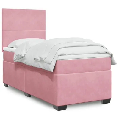 Produktbild von Design Möbel Boxspringbett mit Matratze Rosa 80x200 cm Samt - Klassische Betten DE32956852