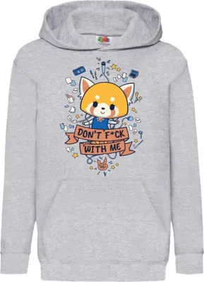 Produktbild von Kinder Kapuzenpullover Aggretsuko 01, 7-8 Jahr - 128 / Grau