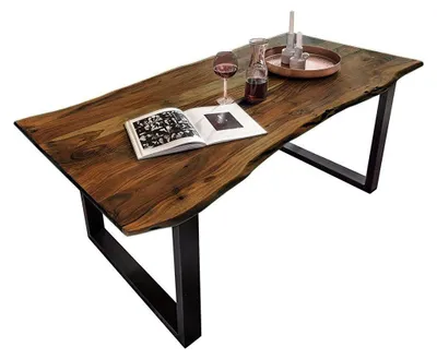 Produktbild von SAM® Esstisch Baumkante massiv Akazie nussbaum 160 x 85 schwarz QUINN