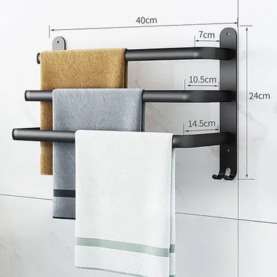 Image de Porte-serviettes de salle de bains, 40 cm (L) x 10,5 cm (l) x 16 cm (H)