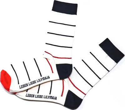 Produktbild von MEGAGROUP classic Socken aus gekämmter Baumwolle Nylon weich 3 Paar 45-49 lilymaja gestreift 3 Farben