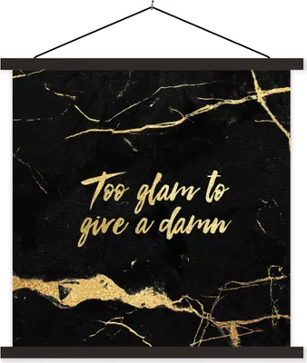 Produktbild von MuchoWow® Textilposter Zitat - Sprichwörter - Gold - Marmor 60x60 cm mit schwarzem Rahmen - Posteraufhänger