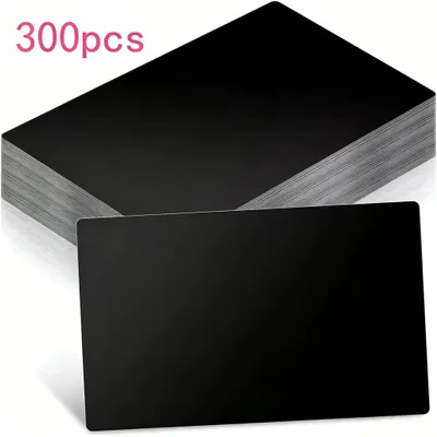 Zdjęcie produktu dla Puste karty aluminiowe – wizytówki – 300 sztuk – czarne – do grawerowania laserowego – 86 x 54 mm – 0,21 mm