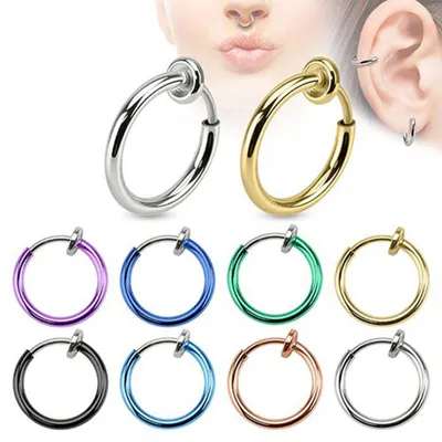 Produktbild von Fake Piercing Helix / Septum für Nase & Ohr Blau