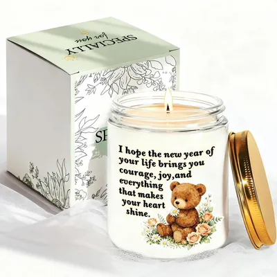 Image de Bougie parfumée à la lavande, blanche, 200g, en verre réutilisable, idéale pour offrir