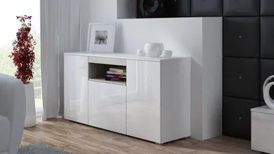 Produktbild von VIVA 150 komoda biela/lesklá biela+ dub sonoma
