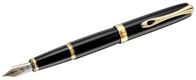 Produktbild von Füllhalter Excellence A2 lack schwarz vergoldet 14 kt EF