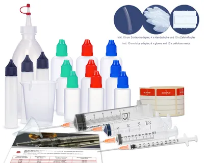 Zdjęcie produktu dla Zestaw butelek na płyny z butelkami o pojemności 10 ml, 50 ml, 100 ml, butelkami z zakraplaczem