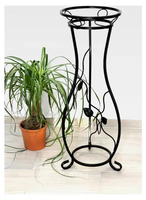 Produktbild von Blumensäule aus Metall Schwarz 90 cm