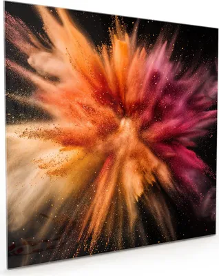 Produktbild von Küchenrückwand Spritzschutz Glas mit Motiv Farbenexplosion 40 x 40 cm