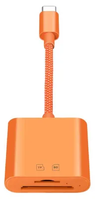 Produktbild von INF Type-C Dual-Kartenleser SD+TF 15M/s ABS 3.5cmx14.8cm für MacBook iPad Orange