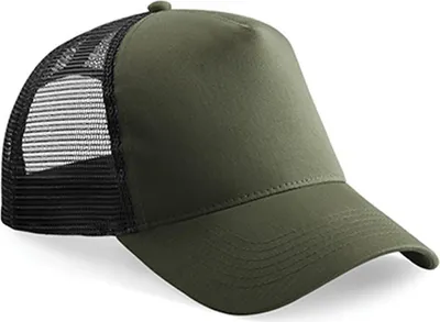 Image de Beechfield B640 | Snapback Trucker Cap / Casquette / Bonnet / Chapeau - Couleur : Olive Green/Black - Taille : One Size