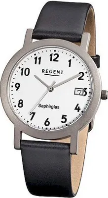 Obrázek produktu pro Regent náramkové hodinky Black F-690 Pánské analogové titanové hodinky URF690