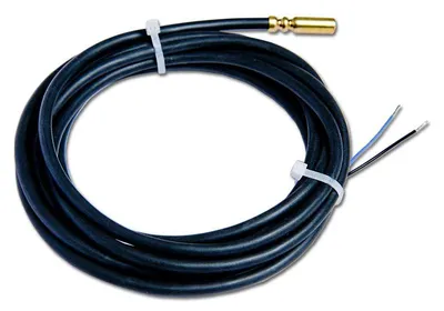 PT1000 Temperatursensor, Tauchsensor, 2 m PVC-Kabel, Messinghülse