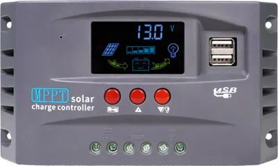 Produktbild von Kontroler ładowania słonecznego 12V/24V 30A MPPT Kontroler ładowania fotowoltaicznego Daul USB Reglert, wyświetlacz LCD