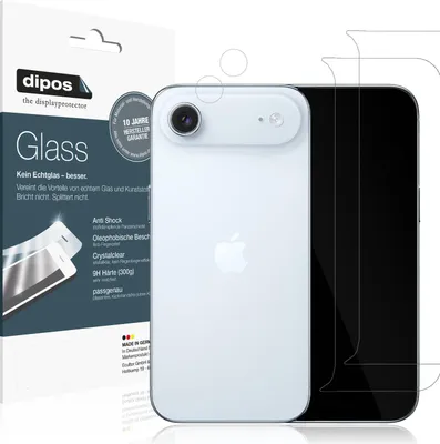 Produktbild von 2x Schutzfolie für Apple iPhone Air mit Kameraschutz - Anti-Shock 9H Folie dipos Glass Kunststoffglas