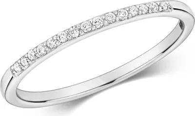 Produktbild von Funkelndes Feuer Stylischer 9 Karat (375) Weißgold Diamant Damenring Brillant-Schliff 0.07 Karat H - I1, 49 (15.6); TRS279499KWRSJ