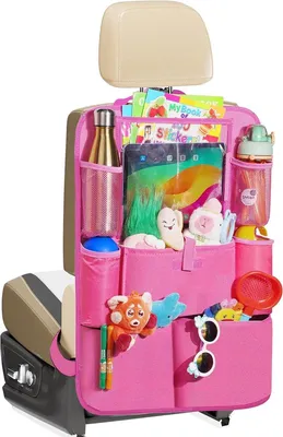 Produktbild von PolkaHome® Auto-Sitzorganizer für Kinder, Organizer für die Rückbank mit 11-Zoll-Tablet-Tasche, inklusive 8 Taschen, wasserdicht und