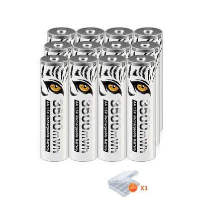 Obrázok produktu pre Nabíjateľná Li-Ion batéria, LCD displej, USB nabíjačka, 12 batérií AA