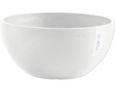 Produktbild von Pflanzschale Ecopots Brussels Kunststoff Ø 28,3 cm H 14,8 cm weiß