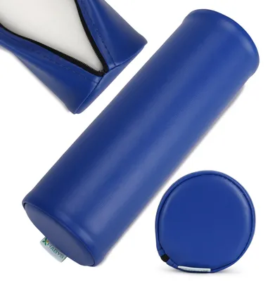 Produktbild von Habys Lagerungsrolle, Vollrolle, Nackenkissen, Lagerungskissen, Nackenrolle, Knierolle für Massage und Therapie, Fitnessrolle, 10x30cm Marineblau
