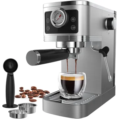 Produktbild von Espressomaschine – Kaffeezubereiter – Kompakte Espressomaschine mit 20-Bar-Pumpe und Milchaufschäumer