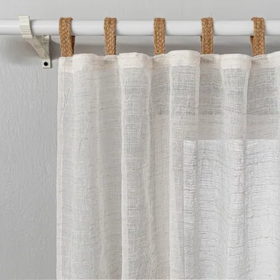 Produktbild von Vorhang Leinenoptik Gardinen mit Schlaufen 2er Set 160 x 140 cm Beige