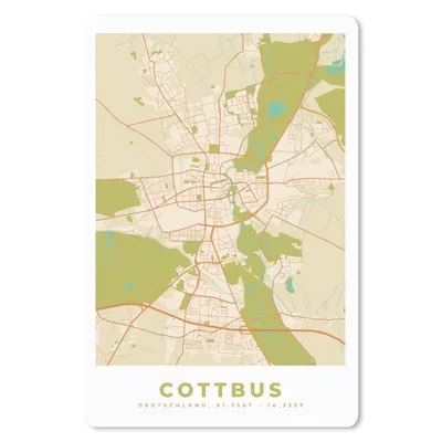 Produktbild von MuchoWow® Mauspad Mousepad Karte - Cottbus - Jahrgang - Karte 18x27 cm - Mousepads - Maus Mat - Pad - Mausunterlage