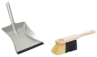 Produktbild von Novaliv 1x Kehrgarnitur Set I feine Kunstborsten I Kehrschaufel mit Gummilippe I Kehrset Kehrblech Handbesen Handkehrset Handfeger und Schaufel dustpan and brush Besen Schaufel