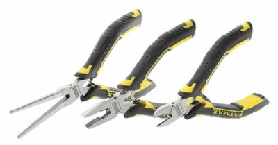 Mini-Zangenset STANLEY BLACK+DECKER 3-teilig mit Bi-Material Griff und Rückholfeder