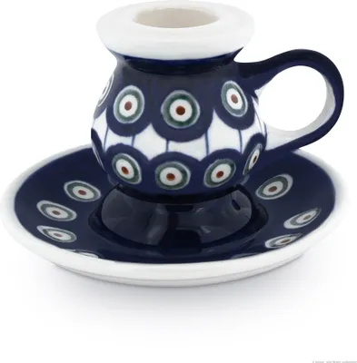 Produktbild von Original Bunzlauer Keramik vintage retro Kerzenständer Ø11,5 cm, H=7,8 cm Design 8