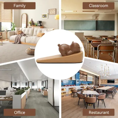 Imagen del producto de Topes para puertas con forma de osito, cuñas decorativas para puertas, ideales para el hogar y la oficina