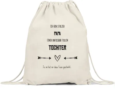 Produktbild von Stolzer Papa Turnbeutel Gymsack Ironie Sarkasmus Tolle Tochter Geschenkidee Vatertag Geburtstag