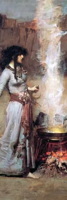 Obrázok produktu pre John William Waterhouse Art Print Obraz - Magický kruh, 1886 (158 x 53 cm)