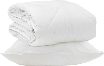 Image de vidaXL Couverture de lit toute saison avec 2 coussins, blanche, en microfibre